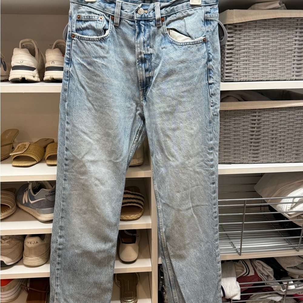 Zara Women’s Denim Straight Jeans - Light Blue